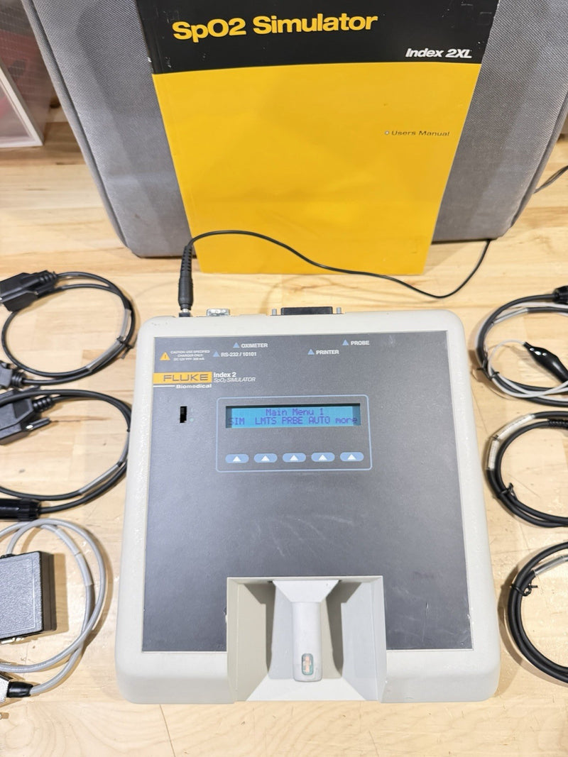 FLUKE INDEX 2 SPO2 SIMULATOR W/ ACCESSORIES (TESTED) SHIPS FREE