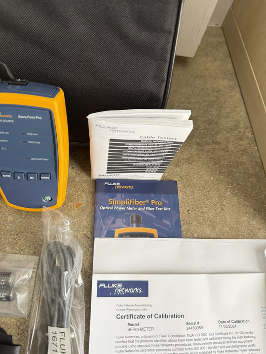 FLUKE NETWORKS FTK2000 SIMPLIFIBER SINGLE MODE 1310/1550NM FIBER VERIFICATION