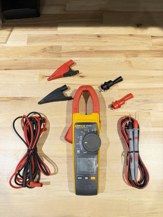 FLUKE 376FC WIRELESS TRUE RMS AC/DC CLAMP METER W/LEADS - SHIPS FAST