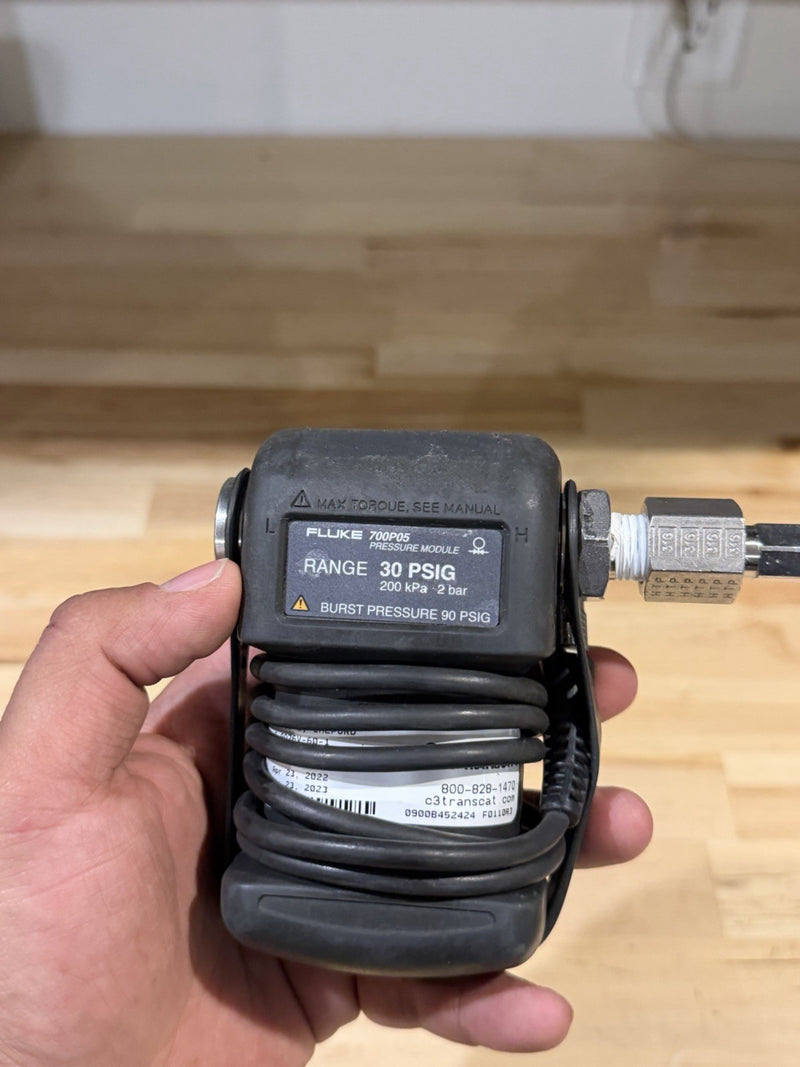 FLUKE 700P05 PRESSURE MODULE RANGE 30 PSIG 200KPA 2BAR TESTED