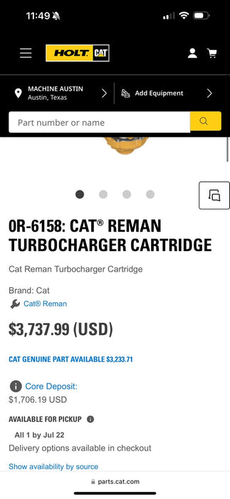CAT 0R-6158 TURBOCHARGER GP