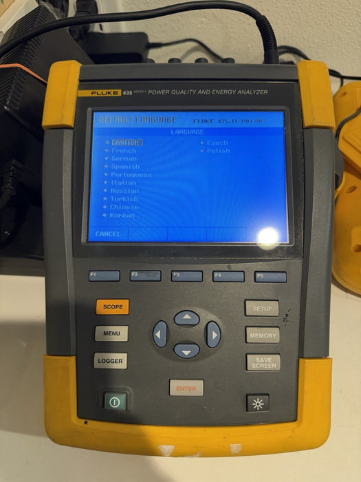 FLUKE 435 II POWER QUALITY & ENERGY ANALYZER W/ ACCESSORIES & CHARGER-SHIPS FREE