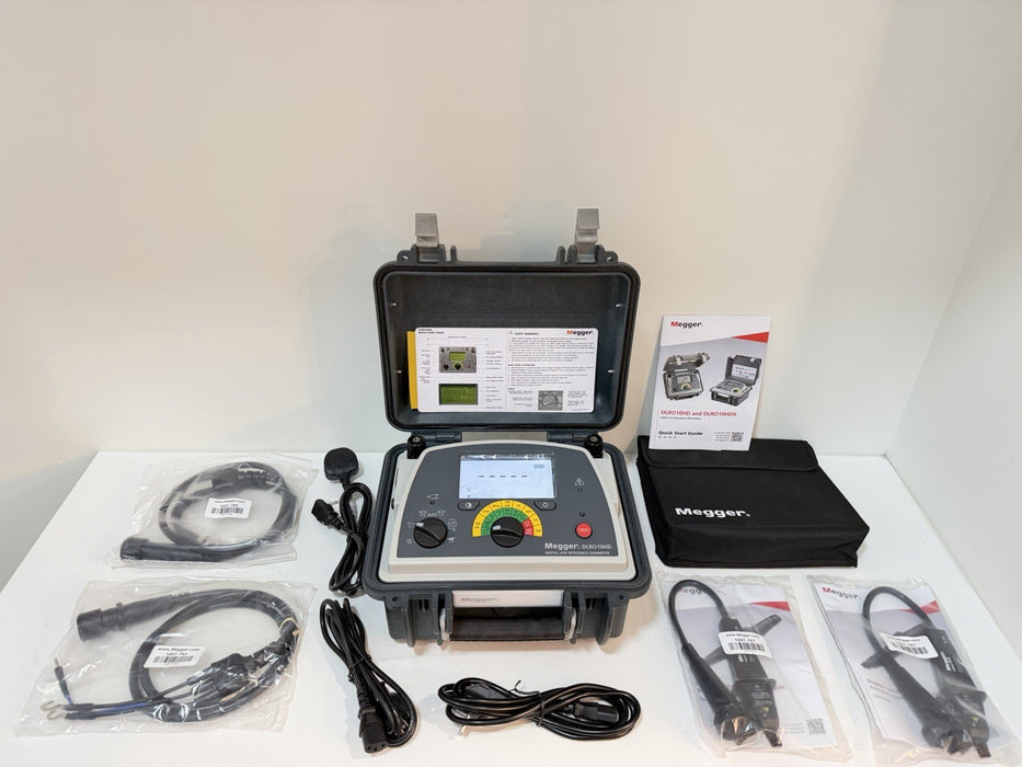 MEGGER DLRO10HD DIGITAL LOW RESISTANCE OHMMETER WITH CABLES
