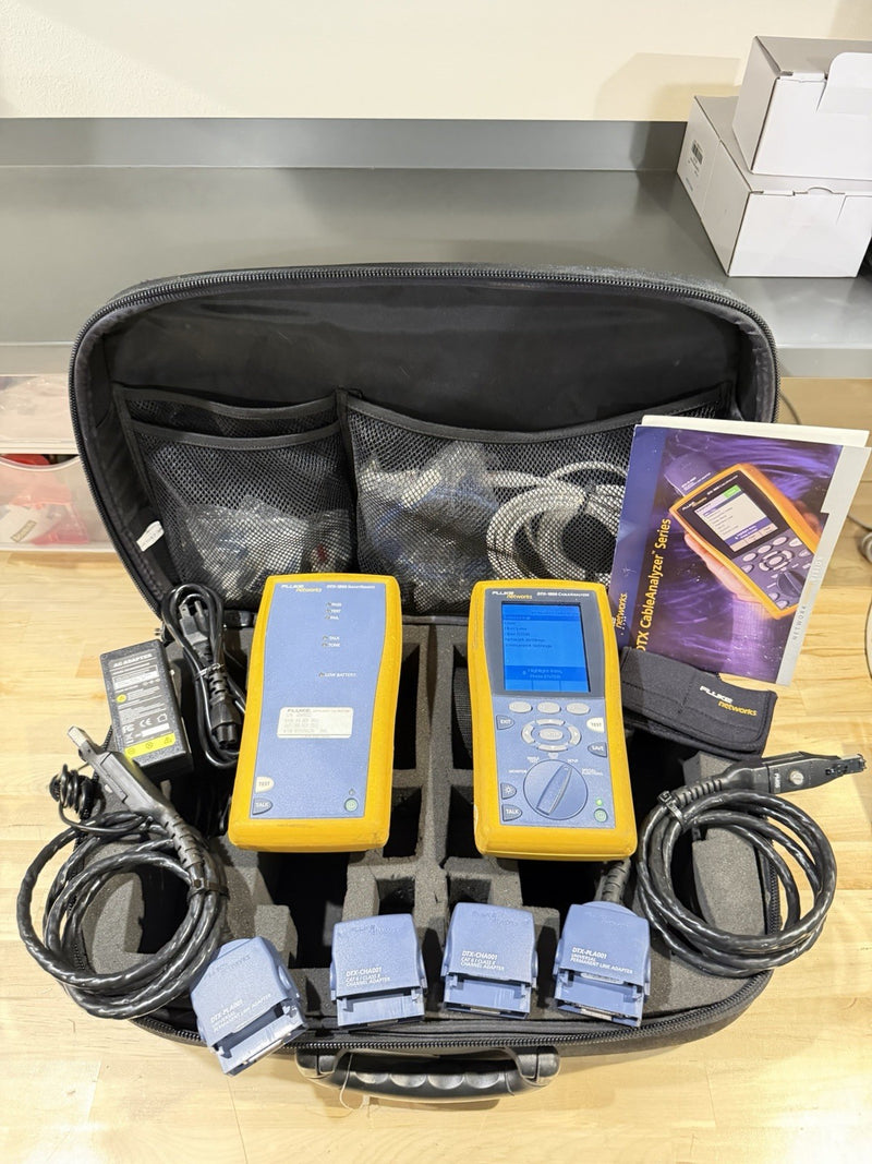 FLUKE NETWORKS DTX-1800 DTX CABLE ANALYZER KIT & PLA001 TESTED