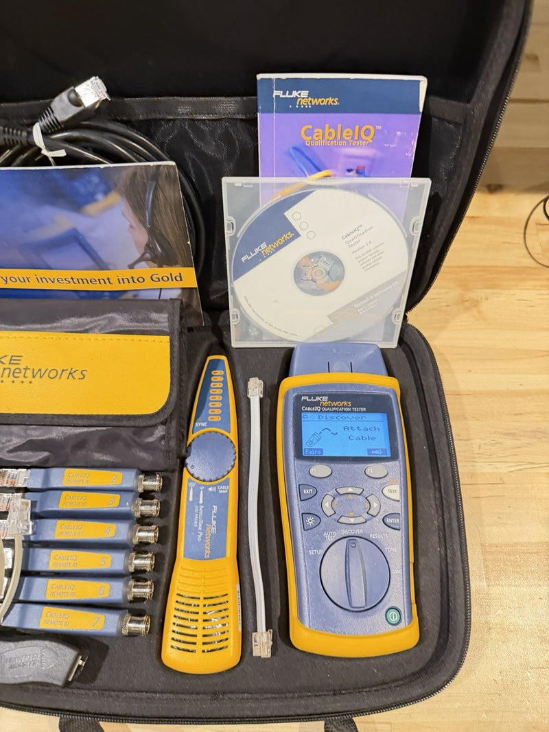 FLUKE NETWORKS CABLE IQ QUALIFICATION TESTER KIT TESTED