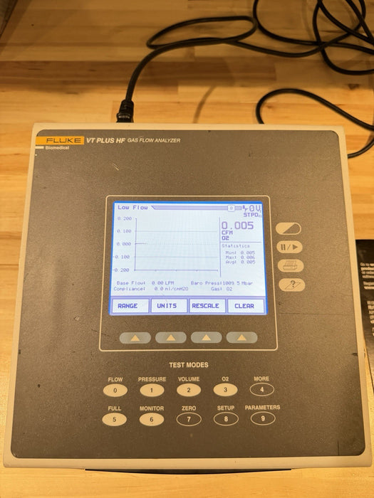 FLUKE VT PLUS HF GAS FLOW ANALYZER W / CHARGER (TESTED) SHIPS FAST