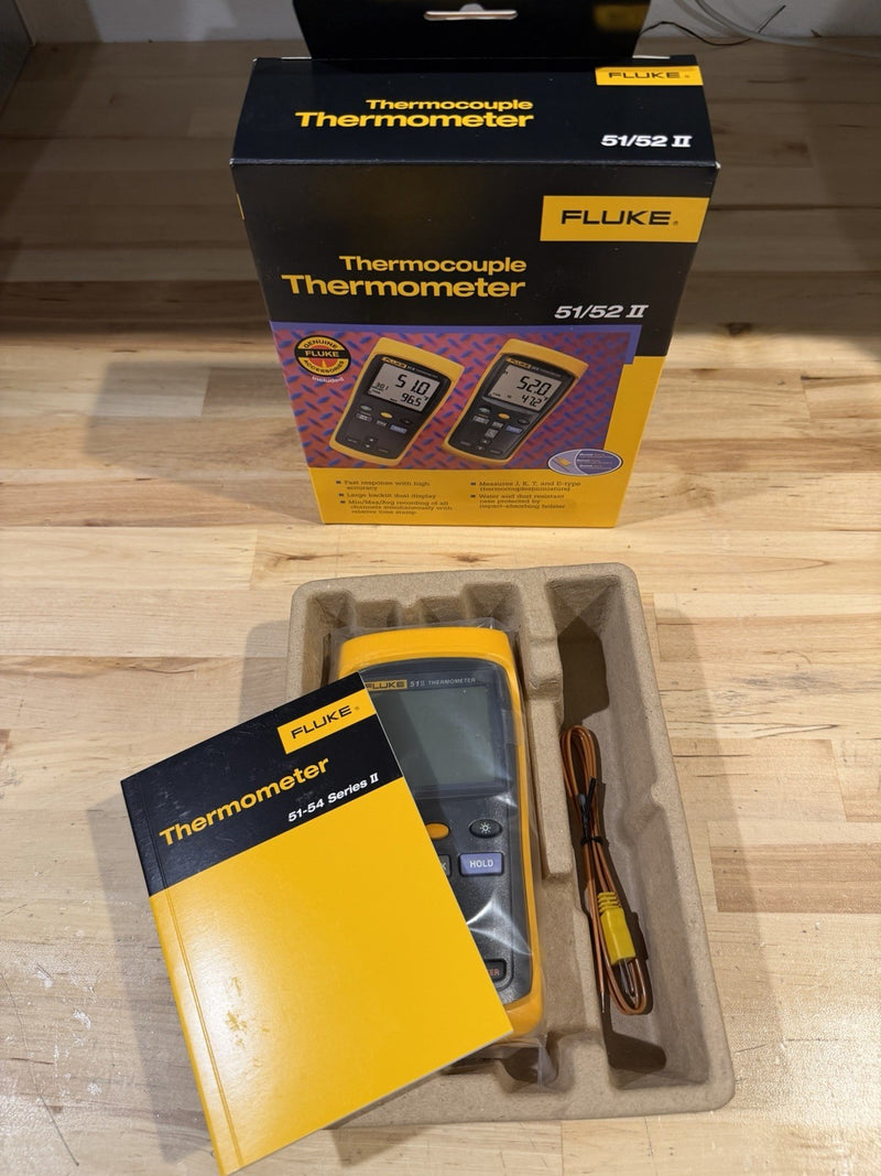 FLUKE 51 II THERMOCOUPLE THERMOMETER- SHIPS FAST (NEW)