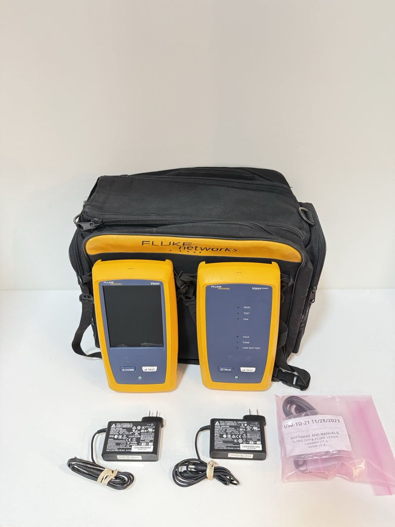 FLUKE NETWORKS VERSIV MAINFRAME & REMOTE WITH BAG & ACCESSORIES