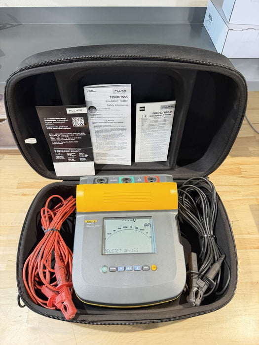 FLUKE 1550C 5KV INSULATION TESTER W LEADS & CASE - FREE SHIPPING