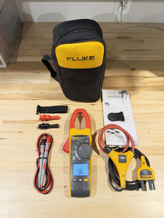 FLUKE 376FC WIRELESS TRUE RMS AC/DC CLAMP METER W/LEADS - SHIPS FAST