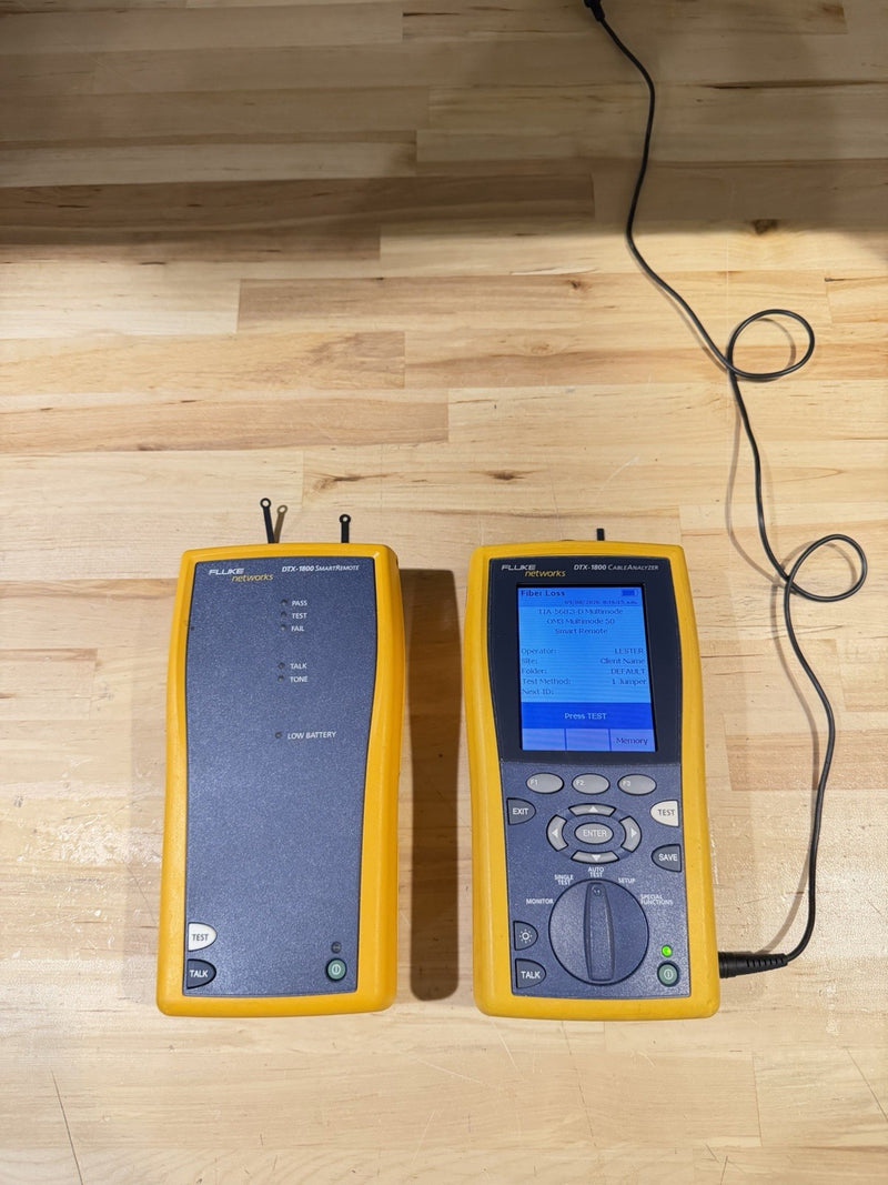 FLUKE NETWORKS DTX-1800 DTX CABLE ANALYZER & DTX-REMOTE (TESTED) - FREE SHIPPING