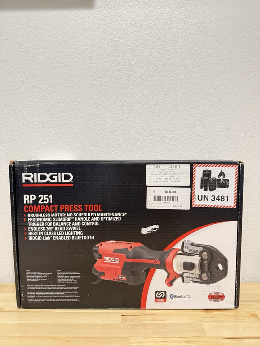 RIDGID RP251 PRESSTOOL KIT W/ 1/2 3/4 1”1-1/4 IN JAWS (NEW FACTORY SEALED) NEW