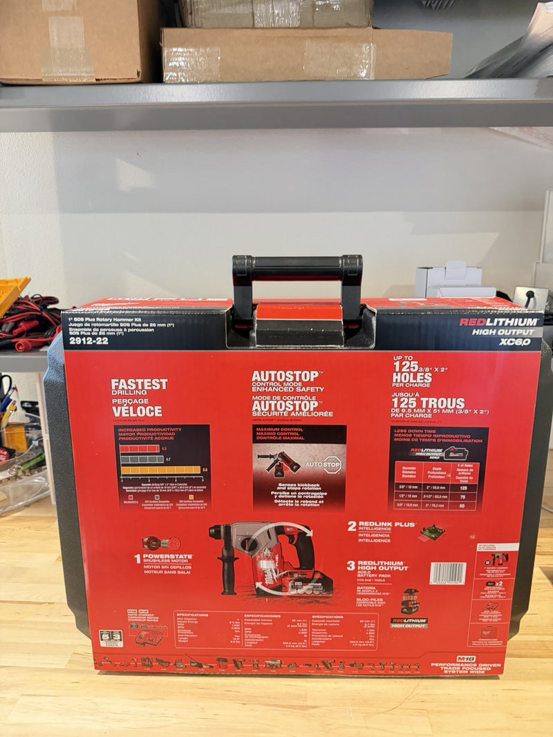 MILWAUKEE 2912-22 M18 FUEL 18V 1" SDS PLUS ROTARY HAMMER KIT