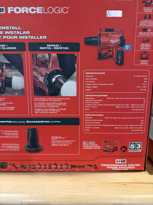 MILWAUKEE 2633-22HD M18 FORCE LOGIC™ 2”-3” PROPEX EXPANSION TOOL KIT -NEW SEALED