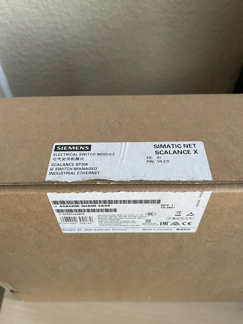 SIEMENS 6GK5208-0HA00-2AS6 SCALANCE XP208, MANAGED IE SWITCH