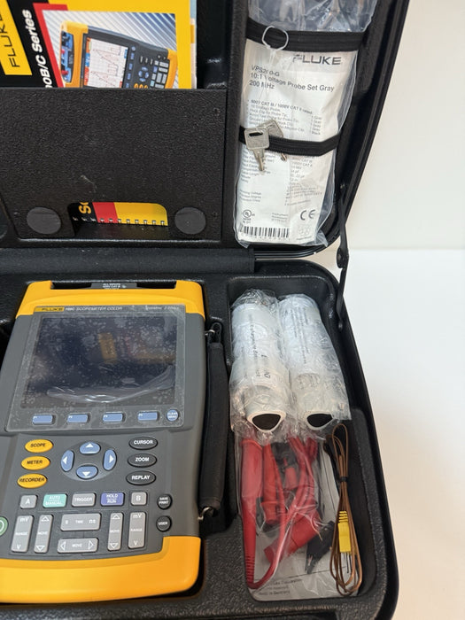 FLUKE 199C 200MHZ 2.5GS/S SCOPEMETER COLOR ACCESSORIES NEW