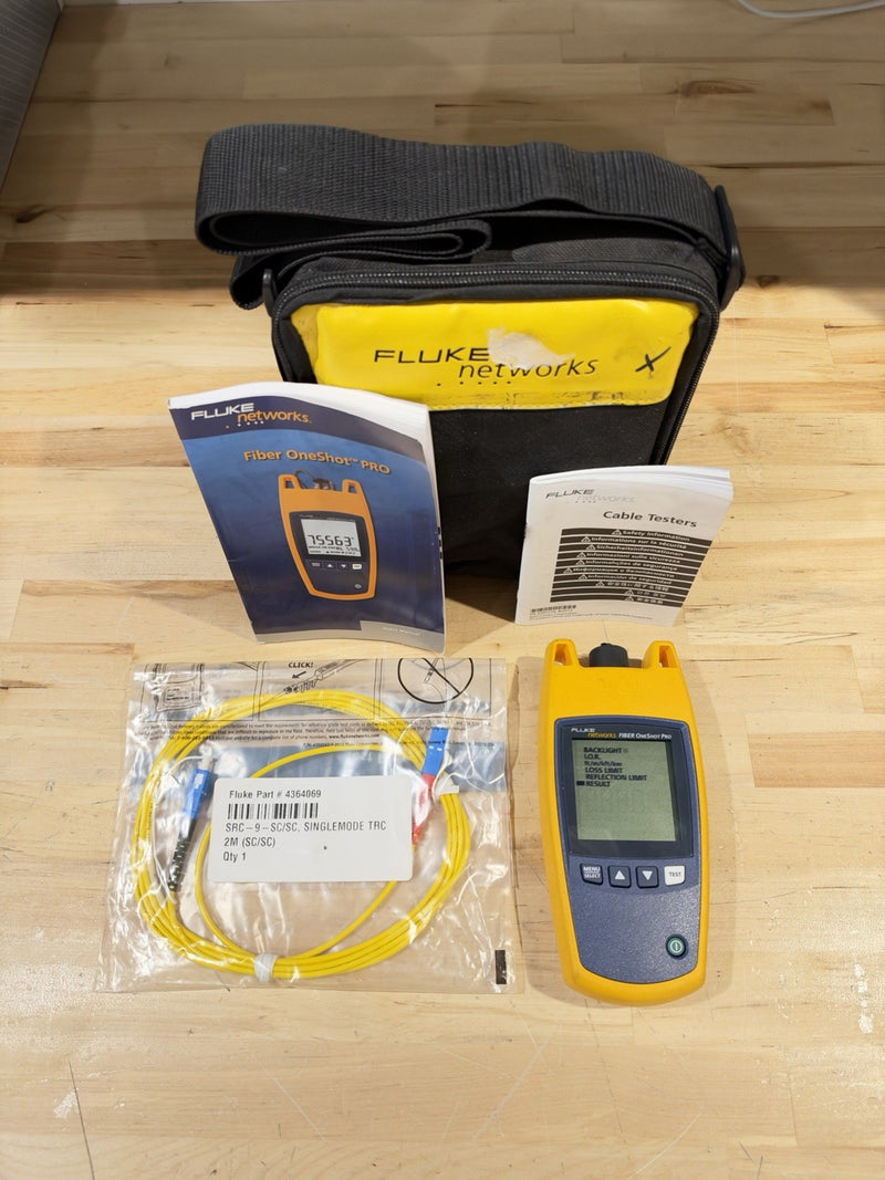 FLUKE NETWORKS FIBER ONESHOT PRO SINGLEMODE TESTER (FREE SHIPPING)