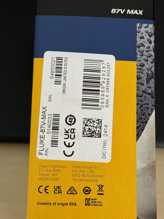 FLUKE 87V MAX HEAVY DUTY IP 67 TRUE-RMS DIGITAL MULTIMETER (MFG-2024) NEW SEALED