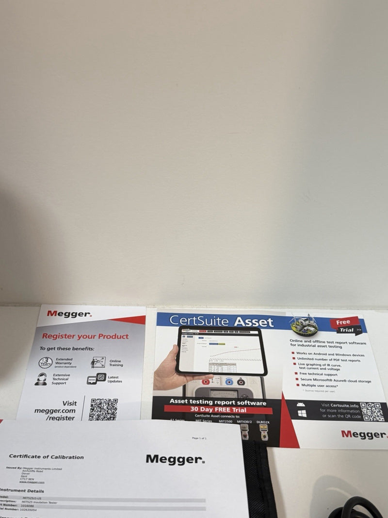 MEGGER MIT525-2 5KV ADVANCED INSULATION TESTER CALIBRATED 2025/2026