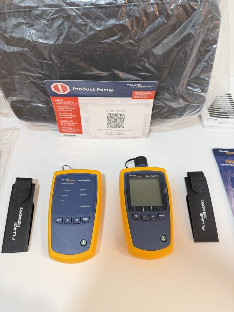 FLUKE NETWORKS FTK2000 SIMPLIFIBER SINGLE MODE 1310/1550NM FIBER VERIFICATION KT