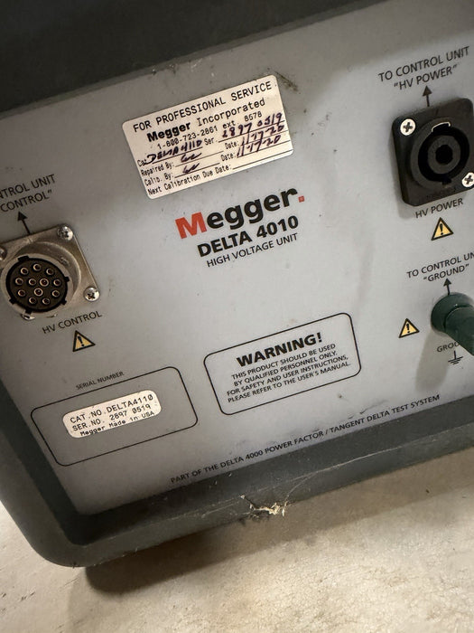 MEGGER DELTA 4010 INSULATION DIAGNOSTIC SYSTEM W/ CABLES & BAG (FREE SHIPPING)