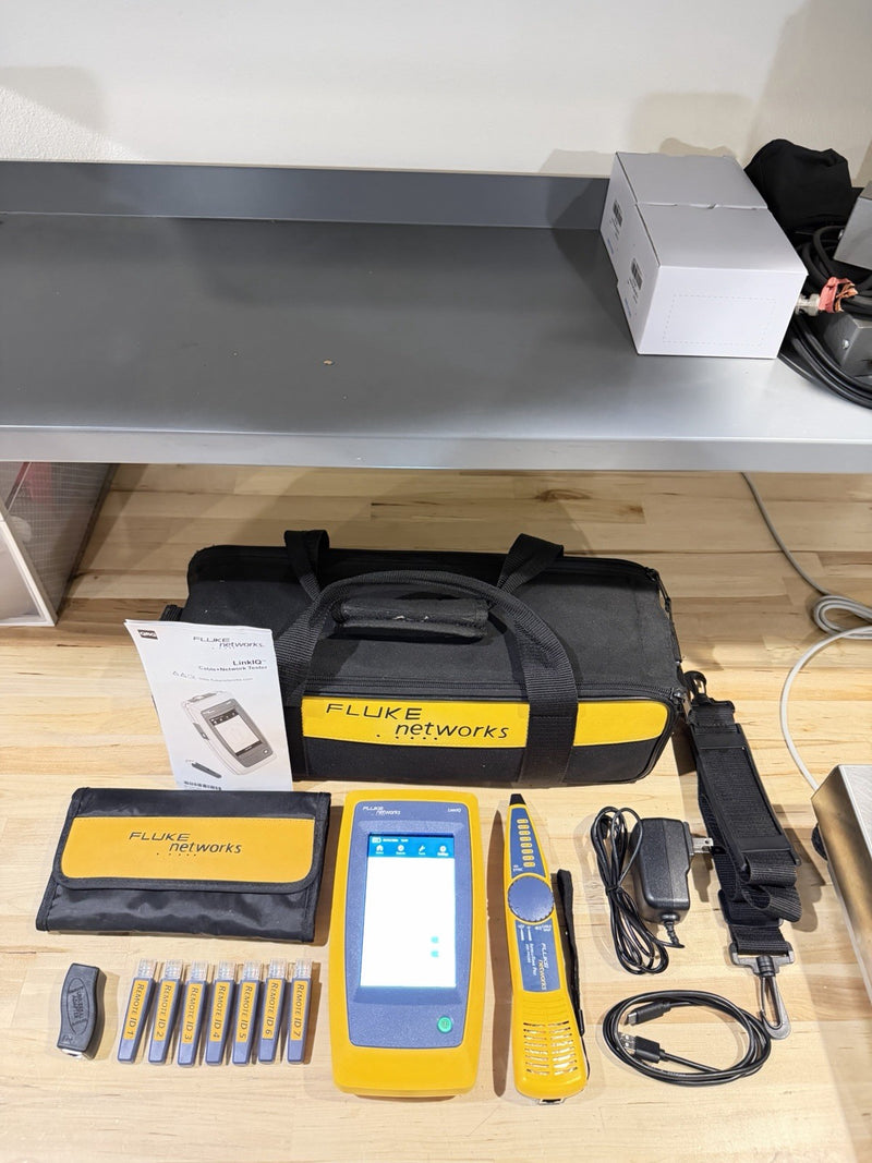 FLUKE NETWORKS LIQ-100 LINKIQ KIT CABLE & NETWORK TESTER W ACCESSORIES