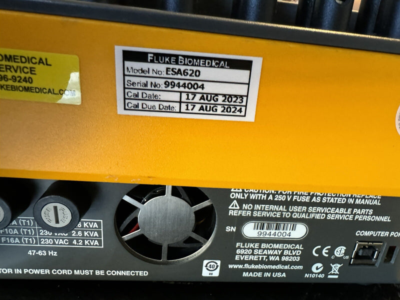 FLUKE ESA620 ELECTRICAL SAFETY ANALYZER CALIBRATED 2024