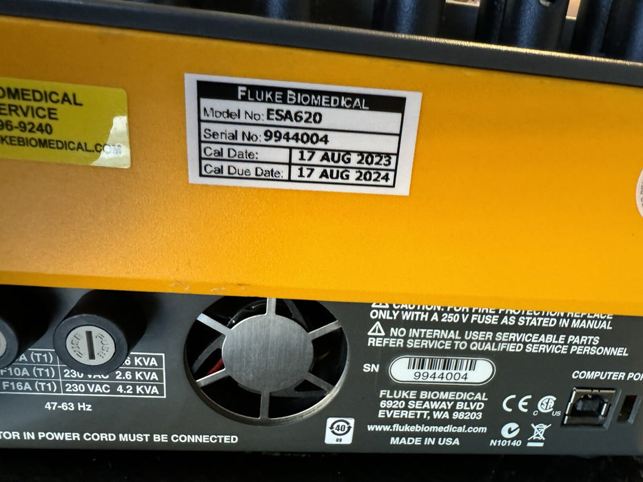 FLUKE ESA620 ELECTRICAL SAFETY ANALYZER CALIBRATED 2024