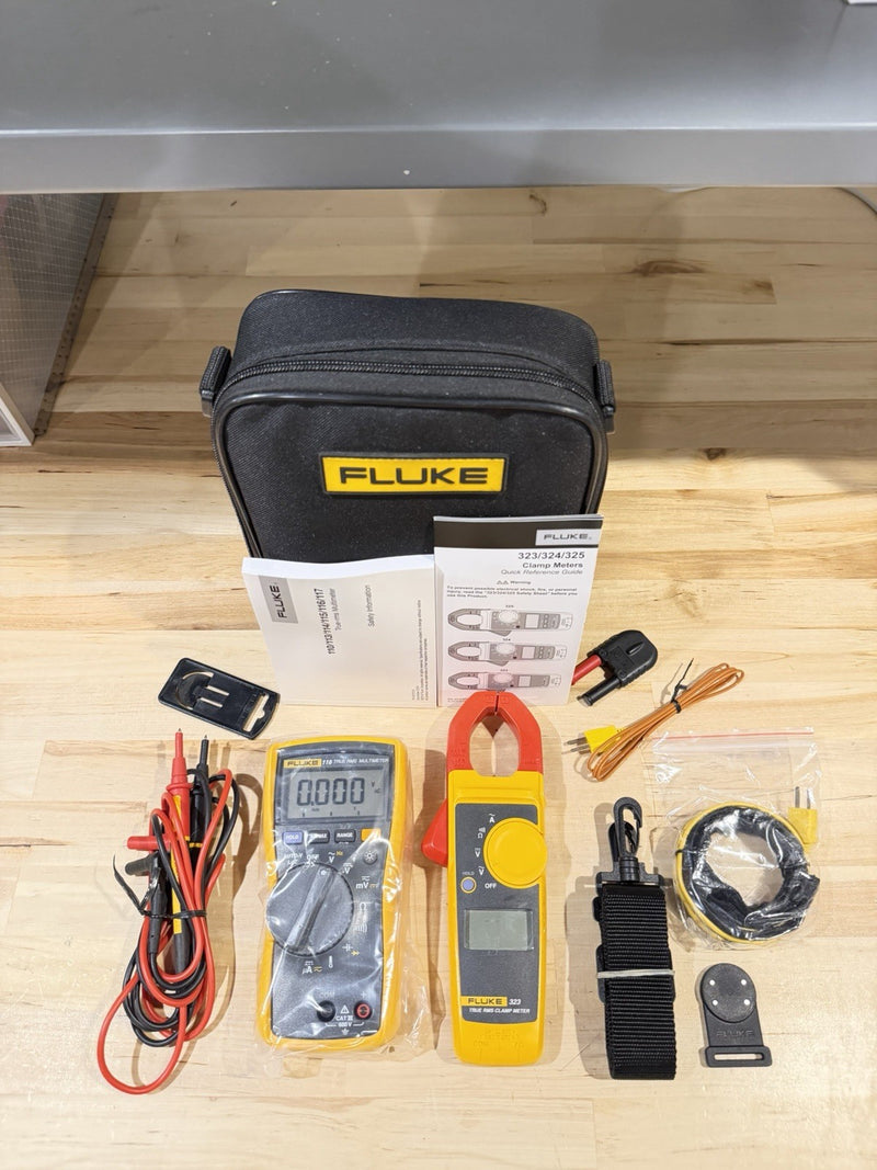 FLUKE 116/323 HVAC MULTIMETER COMBO KIT W/ ACCESSORIES TESTED SHIPS FAST NEW