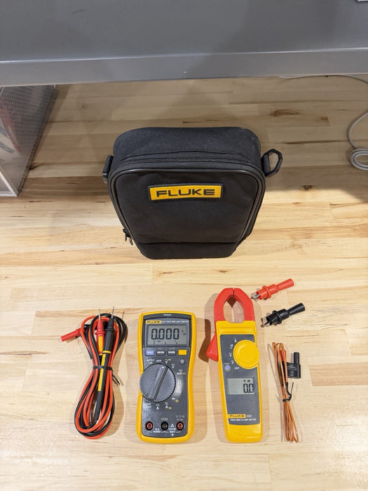 FLUKE 117/323 HVAC MULTIMETER COMBO KIT W/ ACCESSORIES (TESTED) SHIPS FAST