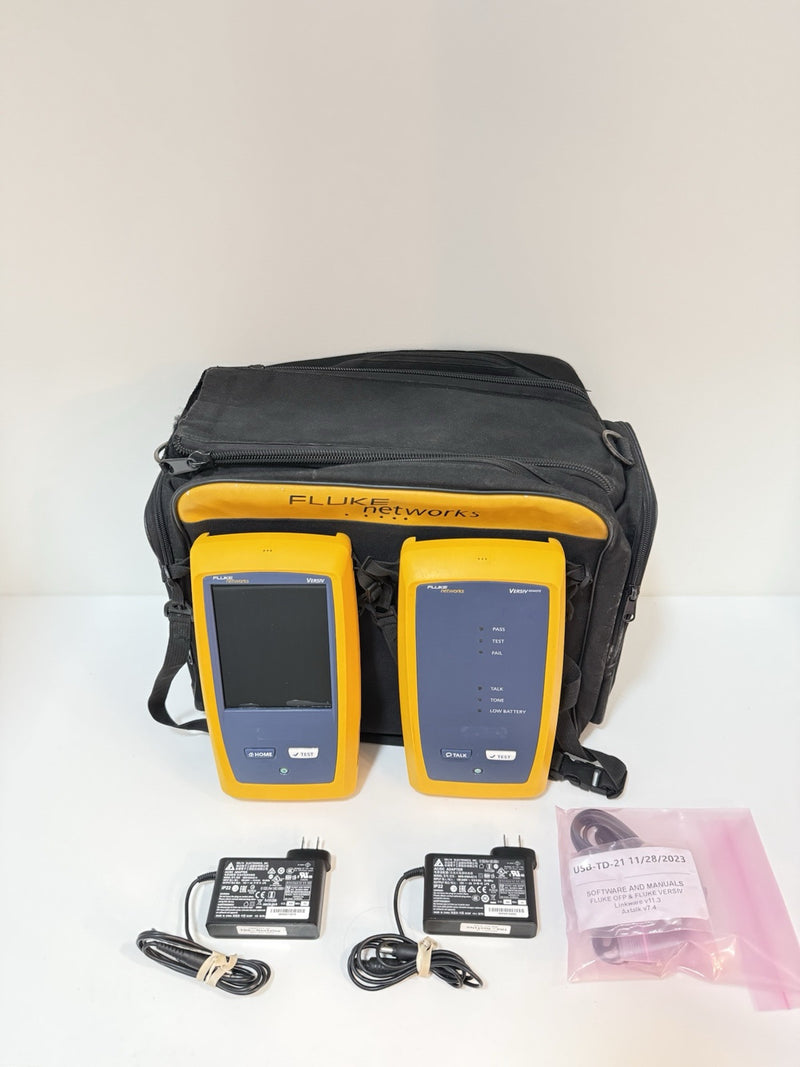 FLUKE NETWORKS VERSIV MAINFRAME & REMOTE WITH BAG & ACCESSORIES