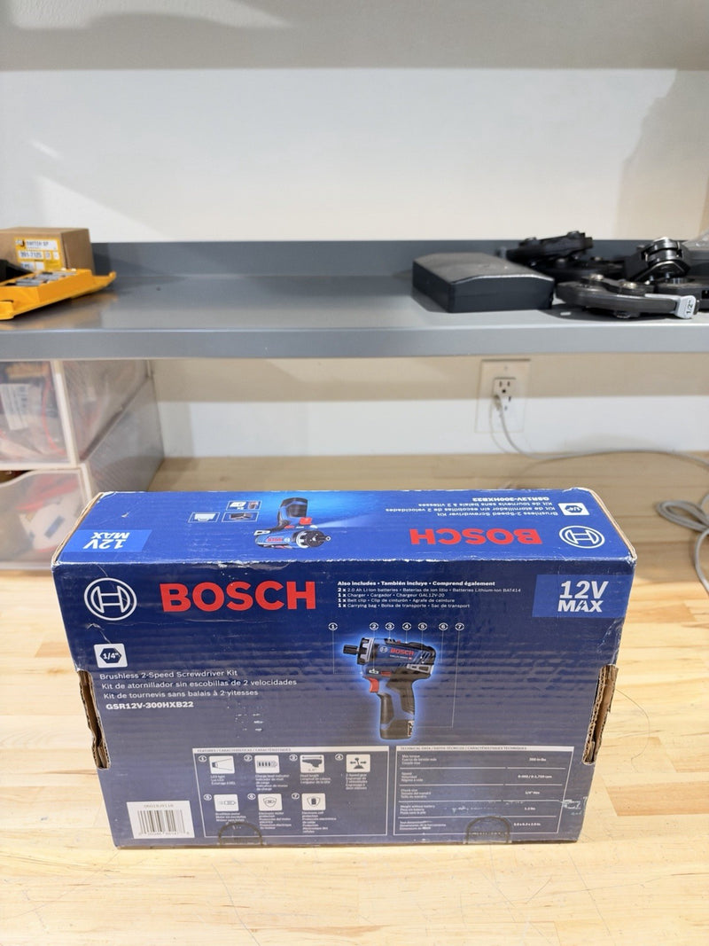 BOSCH GSR12V-300HXB22 BRUSHLESS 2 SPEED SCREWDRIVER KIT (NEW SEALED)