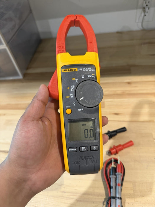 FLUKE 376 WIRELESS TRUE RMS AC/DC CLAMP METER W/LEADS - SHIPS FAST