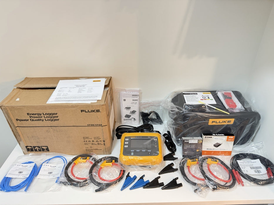 FLUKE 1738 POWER LOGGER KIT 3 PHASE W/ACCESSORIES/CALIBRATED 2026 NEW SHIPS FREE