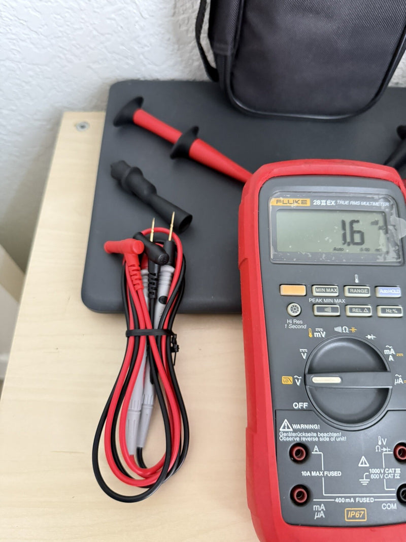 FLUKE 28 II EX TRUE RMS MULTIMETER WITH LEADS & BAG TESTED