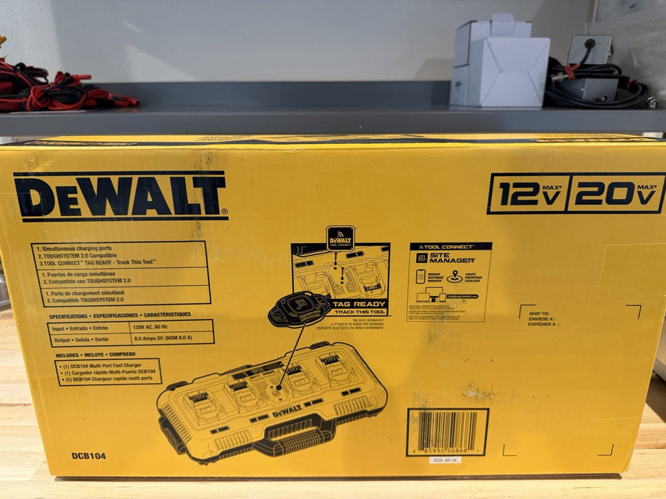 DEWALT DCB104 4 PORT 20V MAX BATTERY CHARGER (NEW FACTORY SEALED)