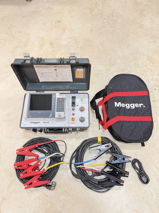 MEGGER TTR330 TRANSFORMER TURN-RATIO TEST SET W/ CABLES & BAG  (TESTED)