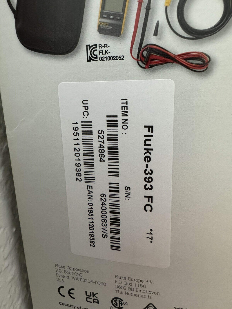 FLUKE 393 FC CAT III 1500 V TRUE-RMS CLAMP METER
