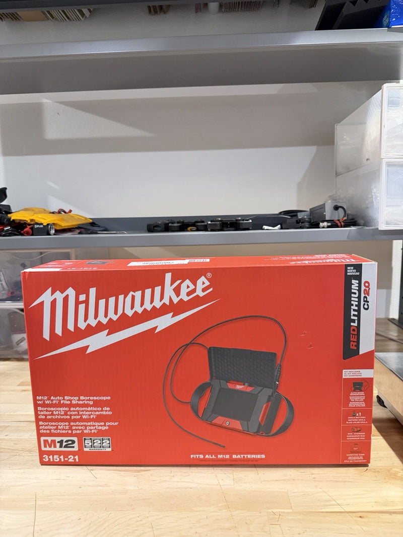 MILWAUKEE 3151-21 M12 AUTO SHOP BORESCOPE WI-FI FILE SHARING INSPECTION CAMERA