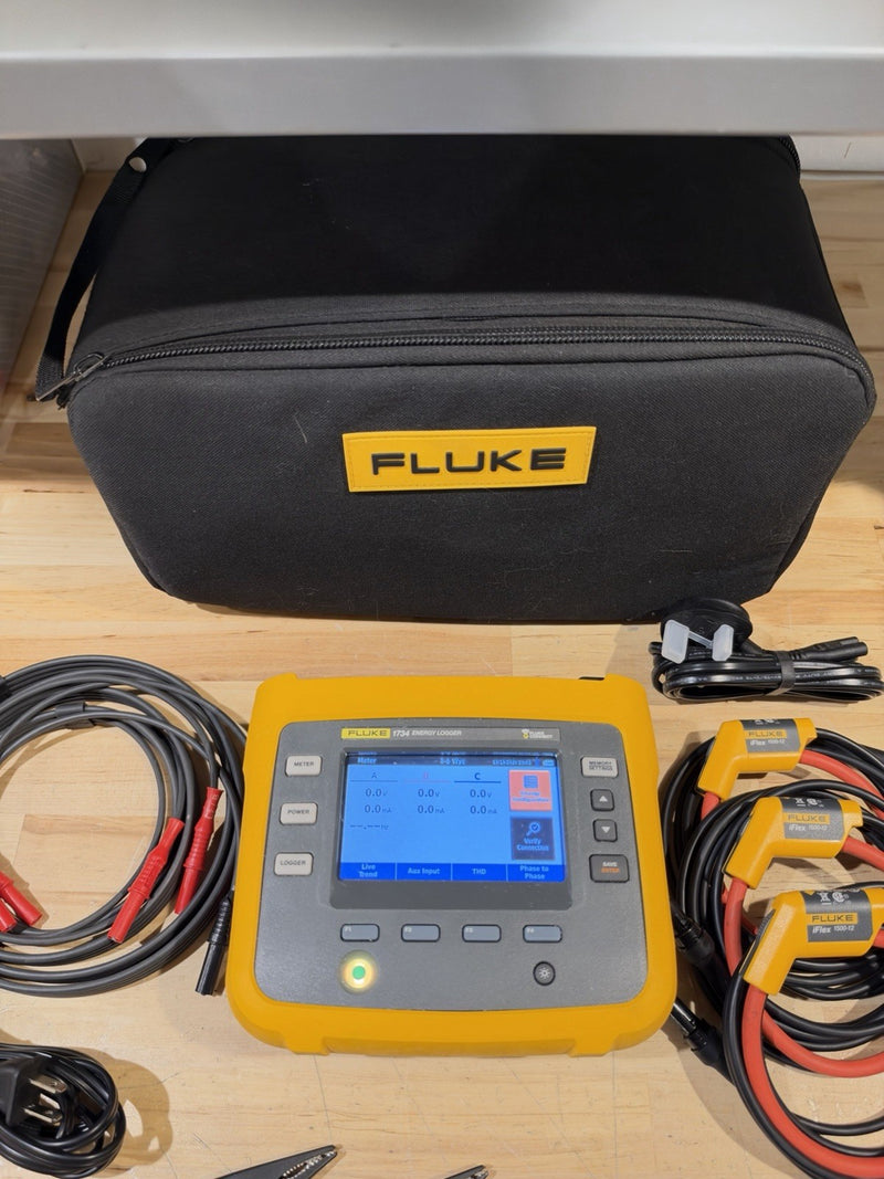 FLUKE 1734 ENERGY LOGGER KIT W/ ACCESSORIES (FREE SHIPPING)
