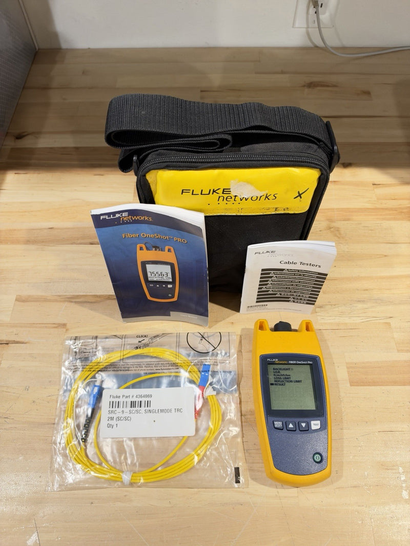 FLUKE NETWORKS FIBER ONESHOT PRO SINGLEMODE TESTER (FREE SHIPPING)