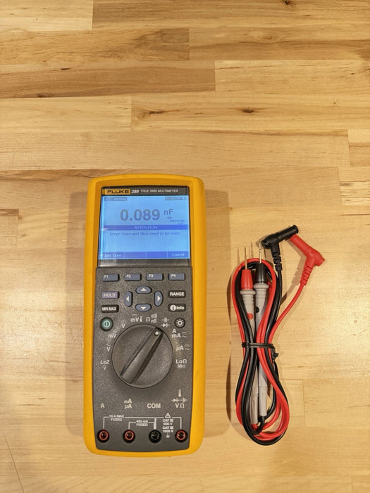 FLUKE 289 TRUE RMS ELECTRONIC LOGGING DIGITAL MULTIMETER W/ LEADS & CLIPS #4