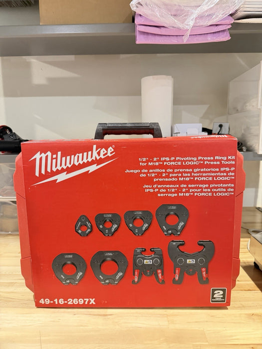 MILWAUKEE 49-16-2697X  1/2”-2” IPS-P PIVOTING PRESS RING KIT -NEW FACTORY SEALED