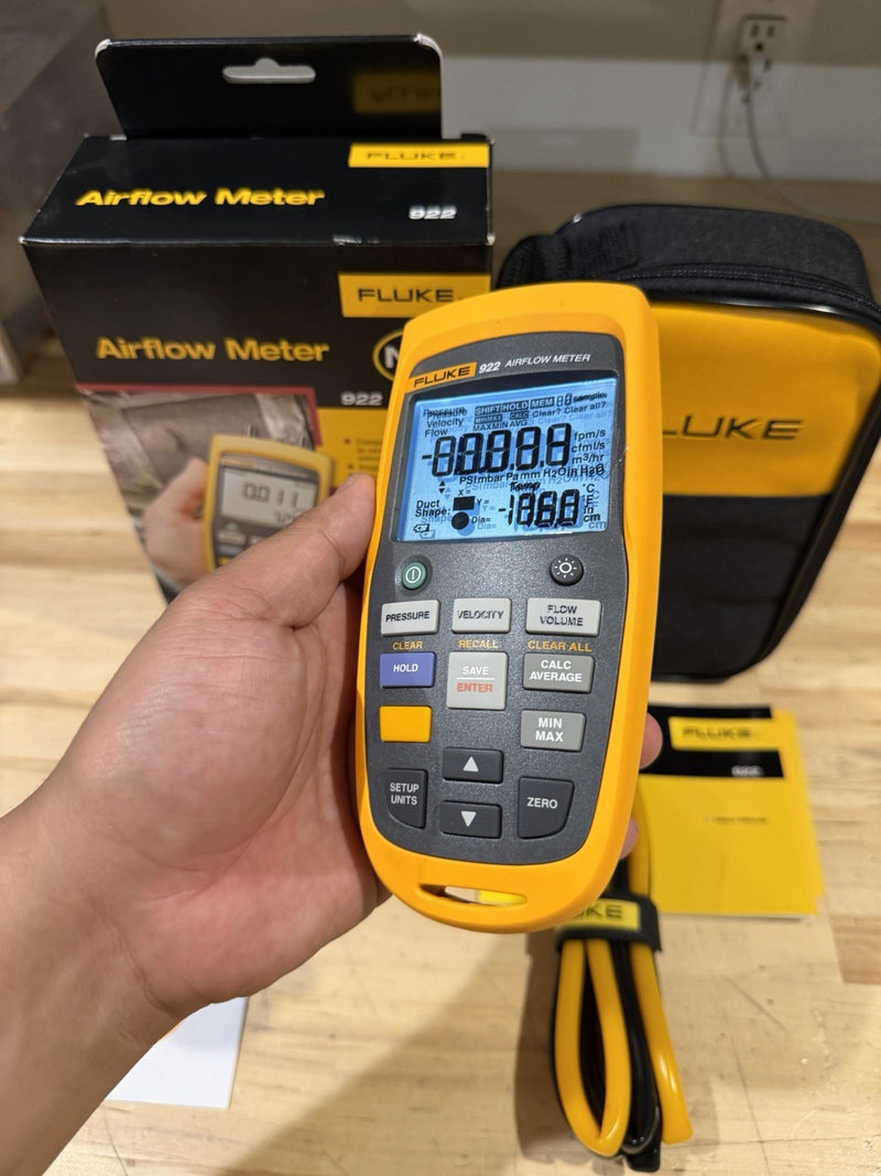 FLUKE 922 AIRFLOW METER KIT W / ACCESSORIES- SHIPS FAST (NEW SEALED)