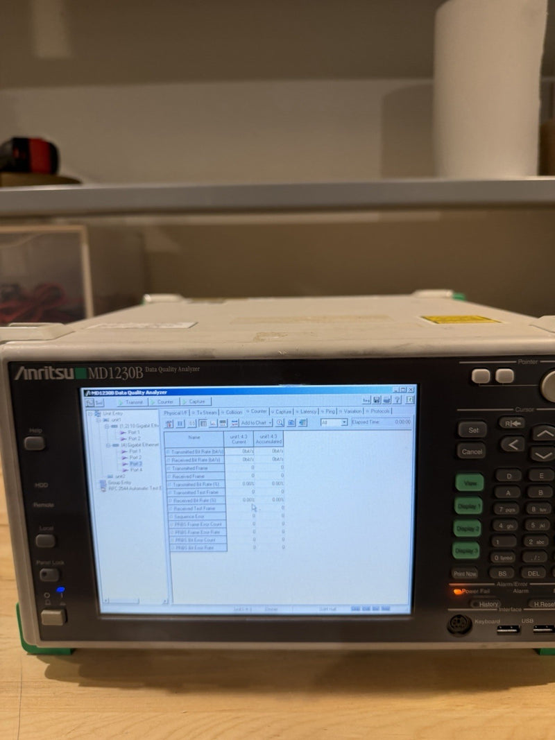 ANRITSU MD1230B DATA QUALITY ANALYZER WITH MU120118B & MU120122A MODULE