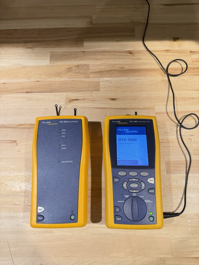FLUKE NETWORKS DTX-1800 DTX CABLE ANALYZER & DTX-REMOTE (TESTED) - FREE SHIPPING