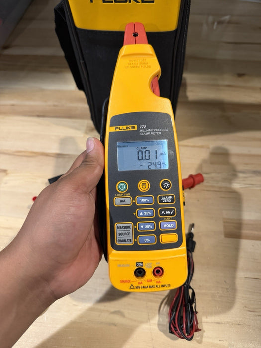 FLUKE 772 MILLIAMP PROCESS CLAMP WITH LEADS & CLIPS TESTED
