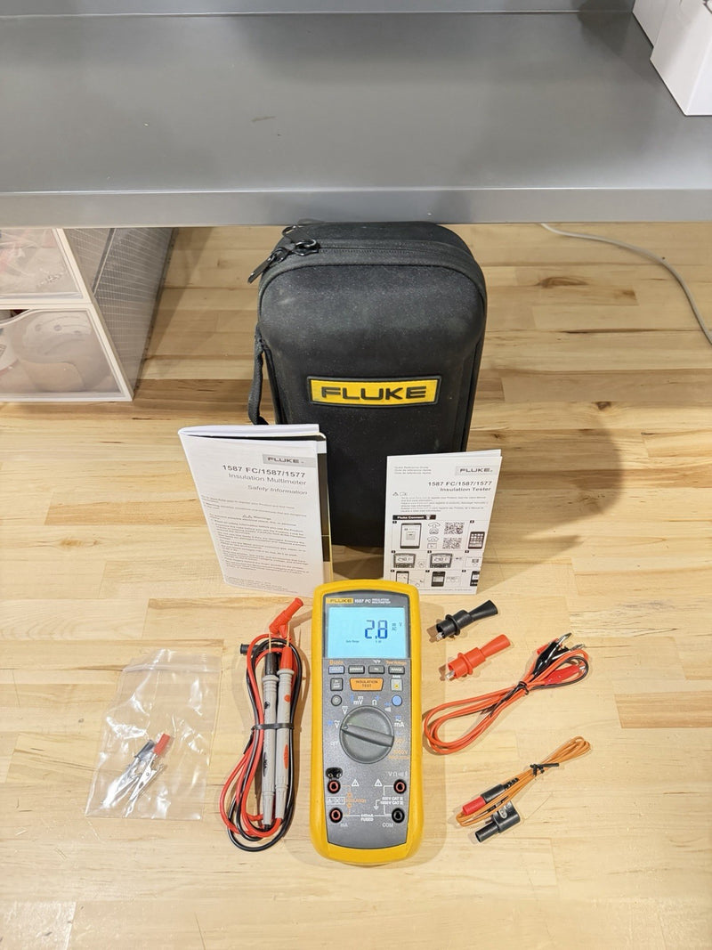 FLUKE 1587 FC 2 IN 1 HANDHELD DIGITAL INSULATION MULTIMETER WITH ACCESSORIES