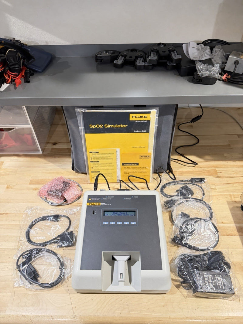 FLUKE INDEX 2 SPO2 SIMULATOR KIT W/ ACCESSORIES (TESTED) SHIPS FREE - NEW