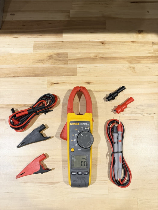 FLUKE 376 AC/DC TRUE RMS WIRELESS CLAMP METER W /LEADS & CLIPS -SHIPS FAST